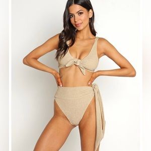 Beach Riot Grace Bikini in Gold - XS